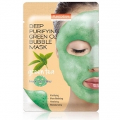 Dziļi attīroša Zaļa O2 burbuļu maska sejai Zaļā tēja Purederm