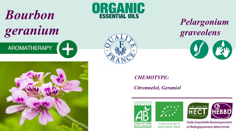 Эфирное масло герани бурбонской Pelargonium graveolens BIO