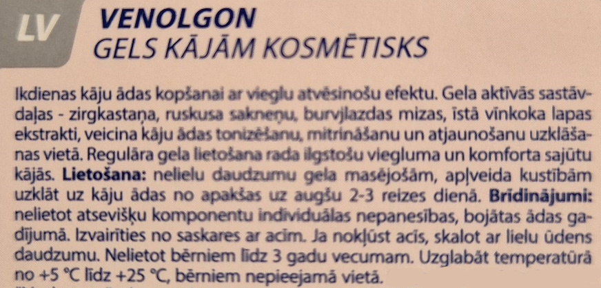 Venolgon gels kājām