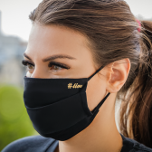 Защитная маска для лица многоразовая, антибактериальная, черная, комплект 5 штук